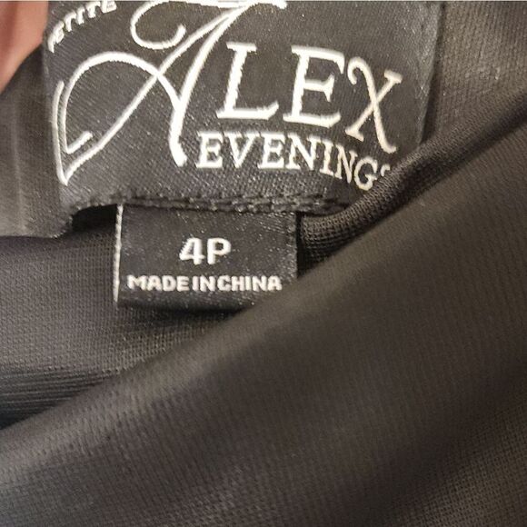 Alex Evenings Cold Shoulder Ruffle Gown NWT Size 4P - Picture 8 of 10